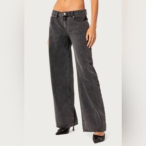 Edikted washed black low rise baggy jean